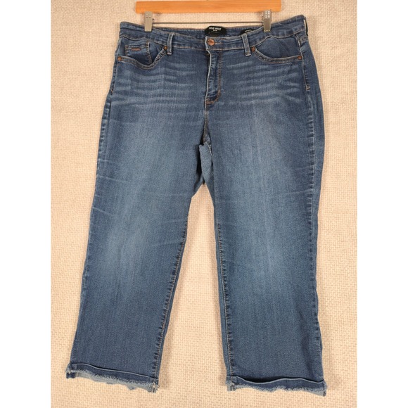 Nine West Pants - Nine West Womens Jeans Chrystie Capri Size 16 Blue Frayed Hem Denim